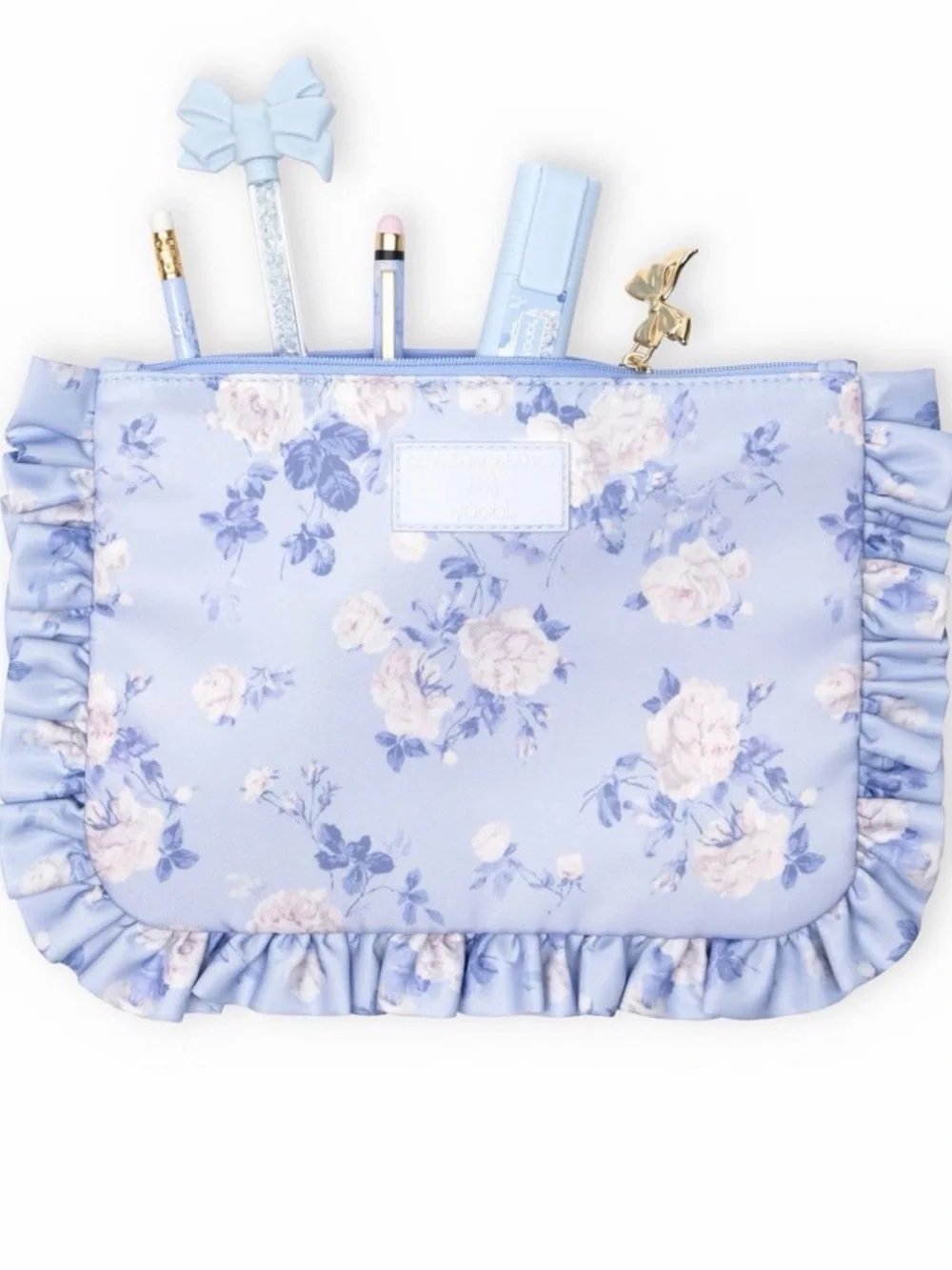 LoveShackFancy x Target whisper blue ruffle accessory pouch